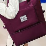 Sac de voyage pliable de grande capacité Sac fourre-tout Bordeaux