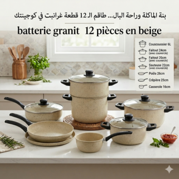 Batterie de cuisine en granit 12 pièces